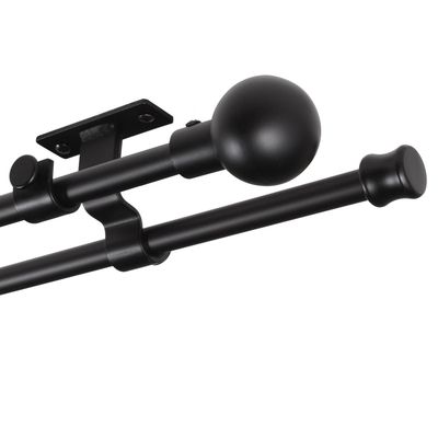 Imagen 2 del producto Set de Barra Doble Techo 16/19 mm extensible 120-210 cm Bola Negro