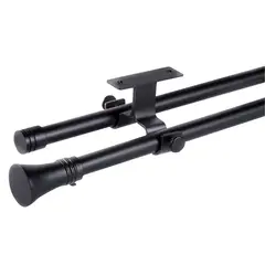 JUST HOME COLLECTION - Set de Barra Doble 6/19 mm extensible 120-210 cm Cónico Negro