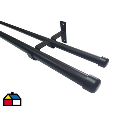 Set de Barra Doble 19/28 mm 150 cm Tope Negro