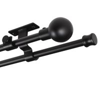 Set de Barra Doble Techo 16/19 mm extensible 170-320 cm Bola Negro