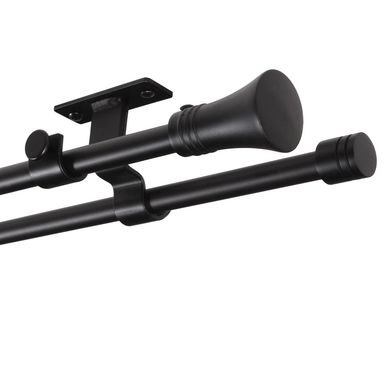 Set de Barra Doble Techo 16/19 mm extensible 170-320 cm Cnico Negro