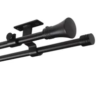 Set de Barra Doble Techo 16/19 mm extensible 170-320 cm Cónico Negro