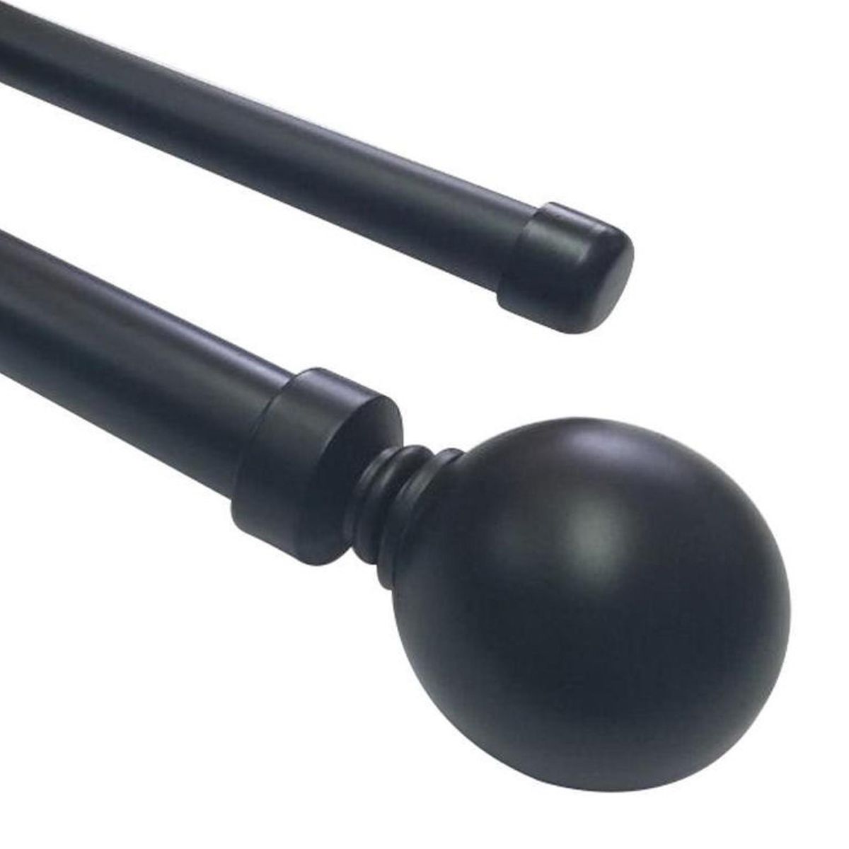 JUST HOME COLLECTION - Set de Barra Doble 19/28 mm 150 cm Bola Acero Negro