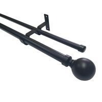 Set de Barra Doble 19/28 mm 200 cm Bola Acero Negro