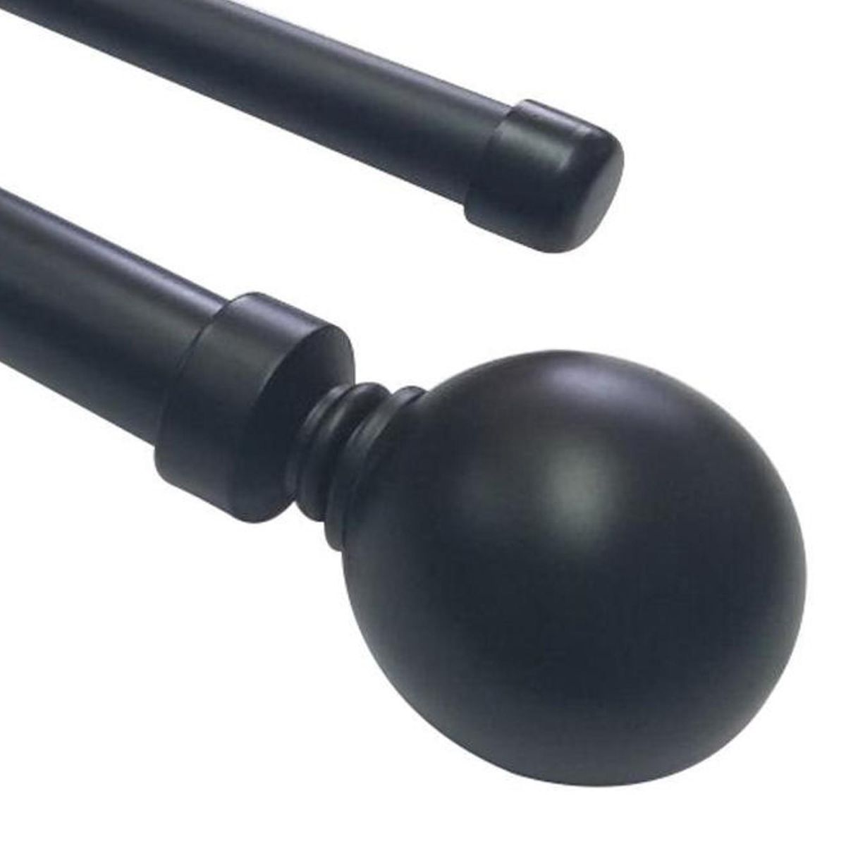 JUST HOME COLLECTION - Set de Barra Doble 19/28 mm 200 cm Bola Acero Negro