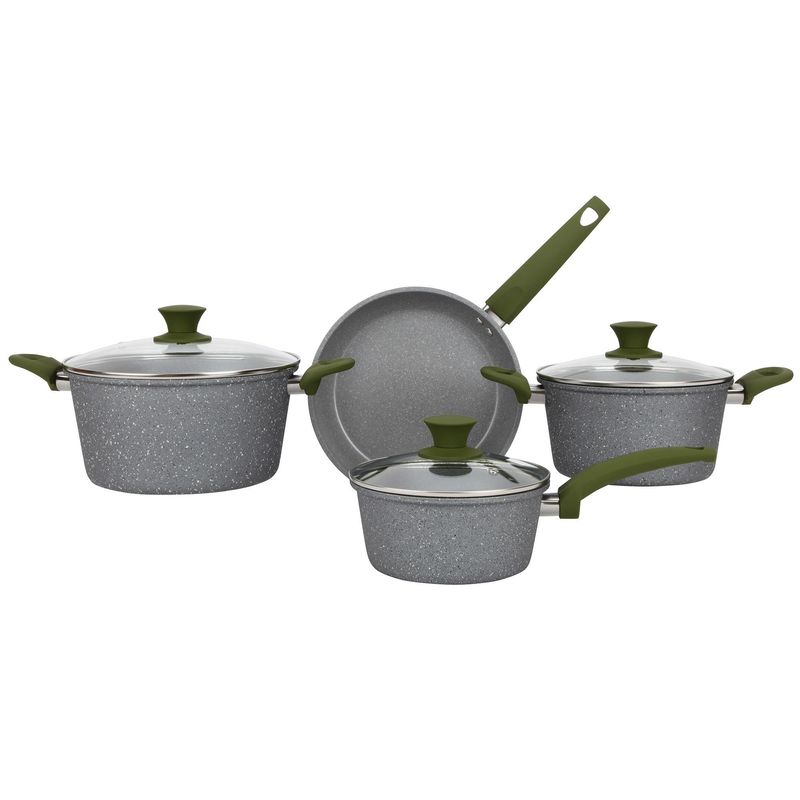 JUST HOME COLLECTION - Batería de cocina 7 Piezas Aluminio  Gris