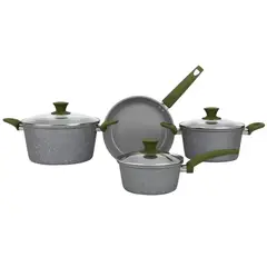JUST HOME COLLECTION - Batería de Cocina 7 piezas aluminio gris