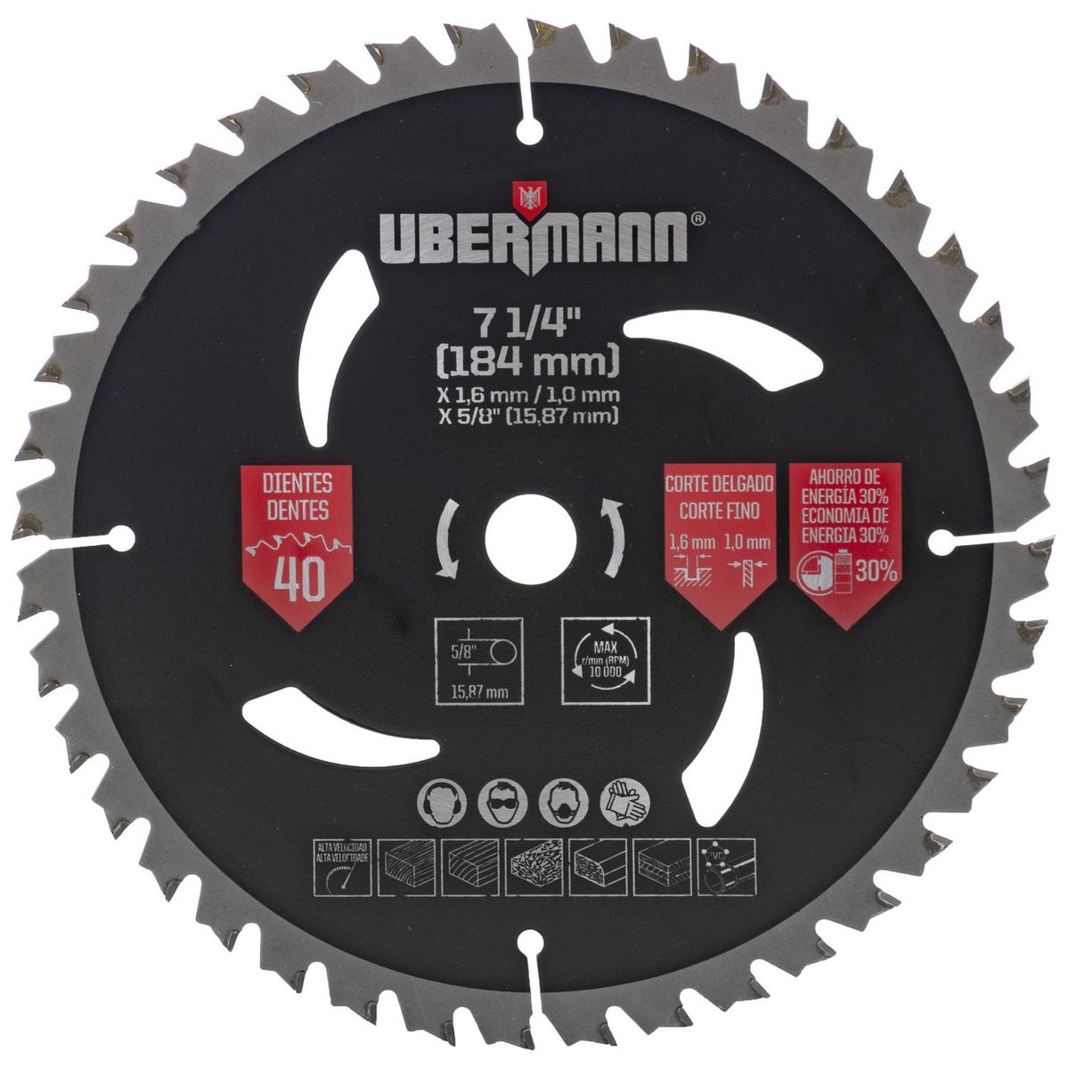 UBERMANN - Disco de sierra circular 7 1/4" 40 dientes