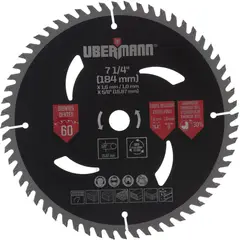 UBERMANN - Disco de sierra circular 7 1/4" 60 dientes