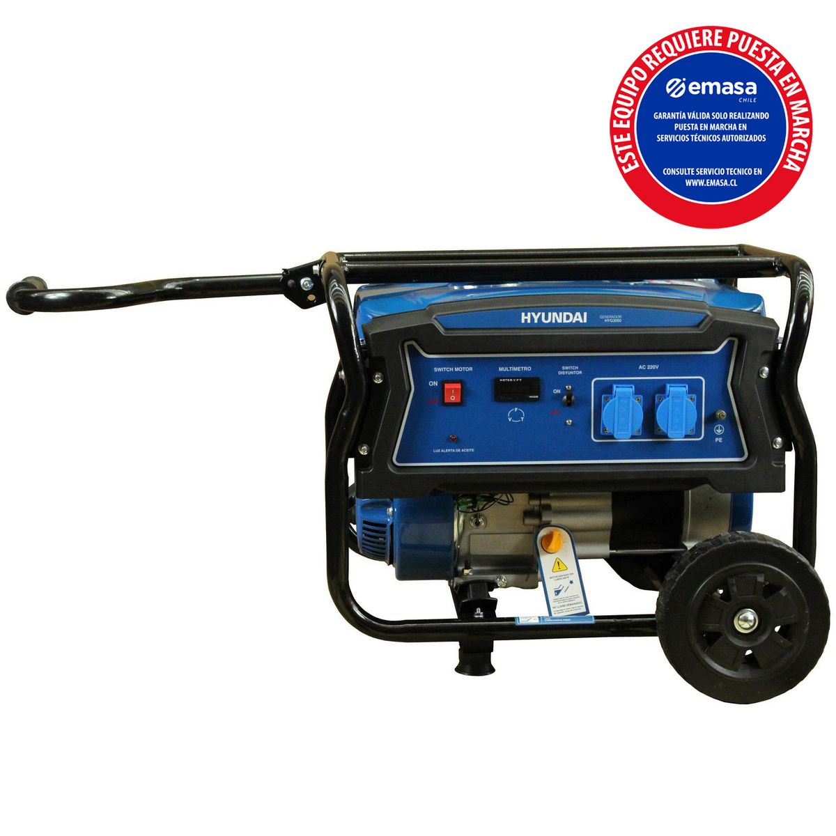 HYUNDAI - Generador Eléctrico a Gasolina Partida Manual 2200 W 15 l