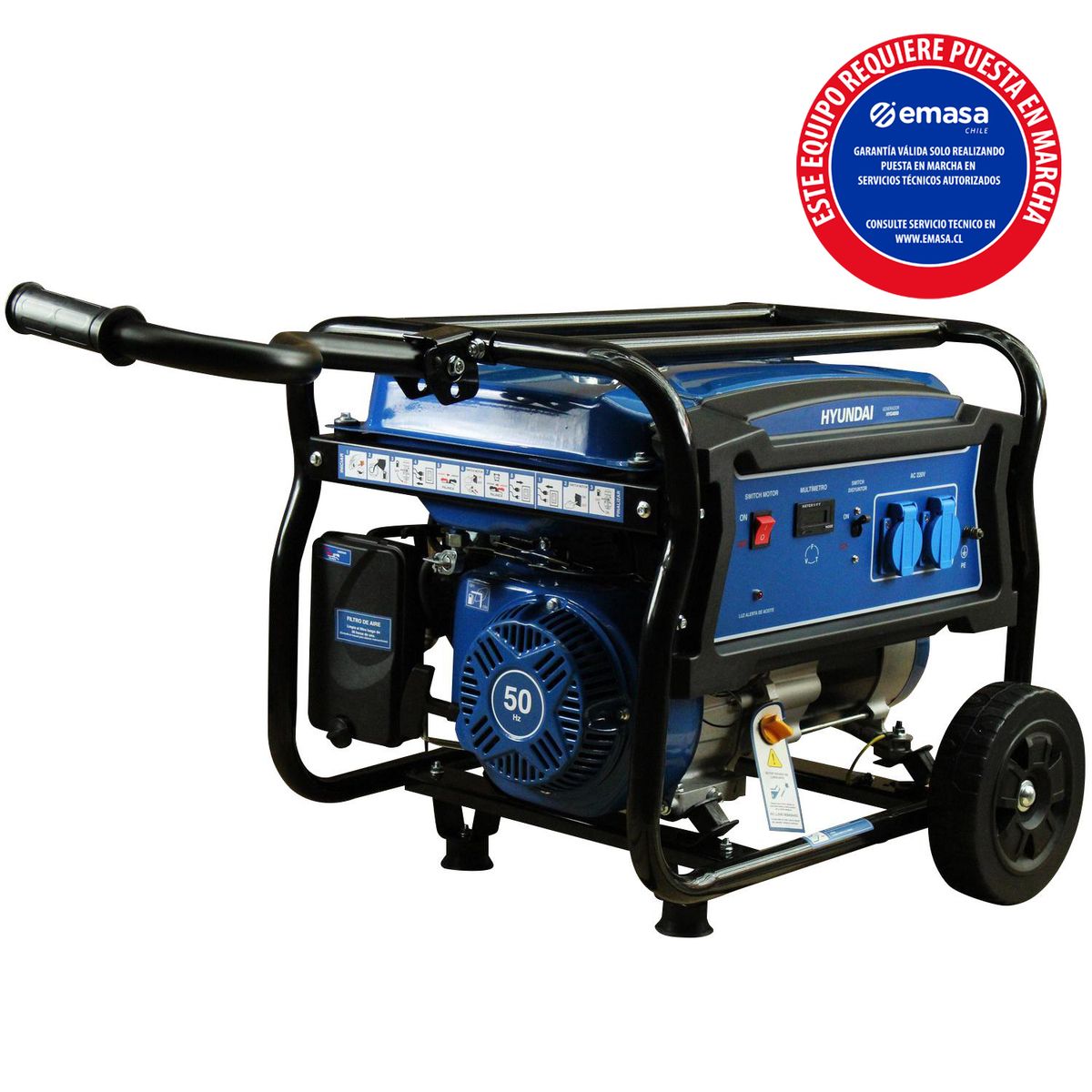 HYUNDAI - Generador Eléctrico a Gasolina Partida Manual 2800 W 15 l