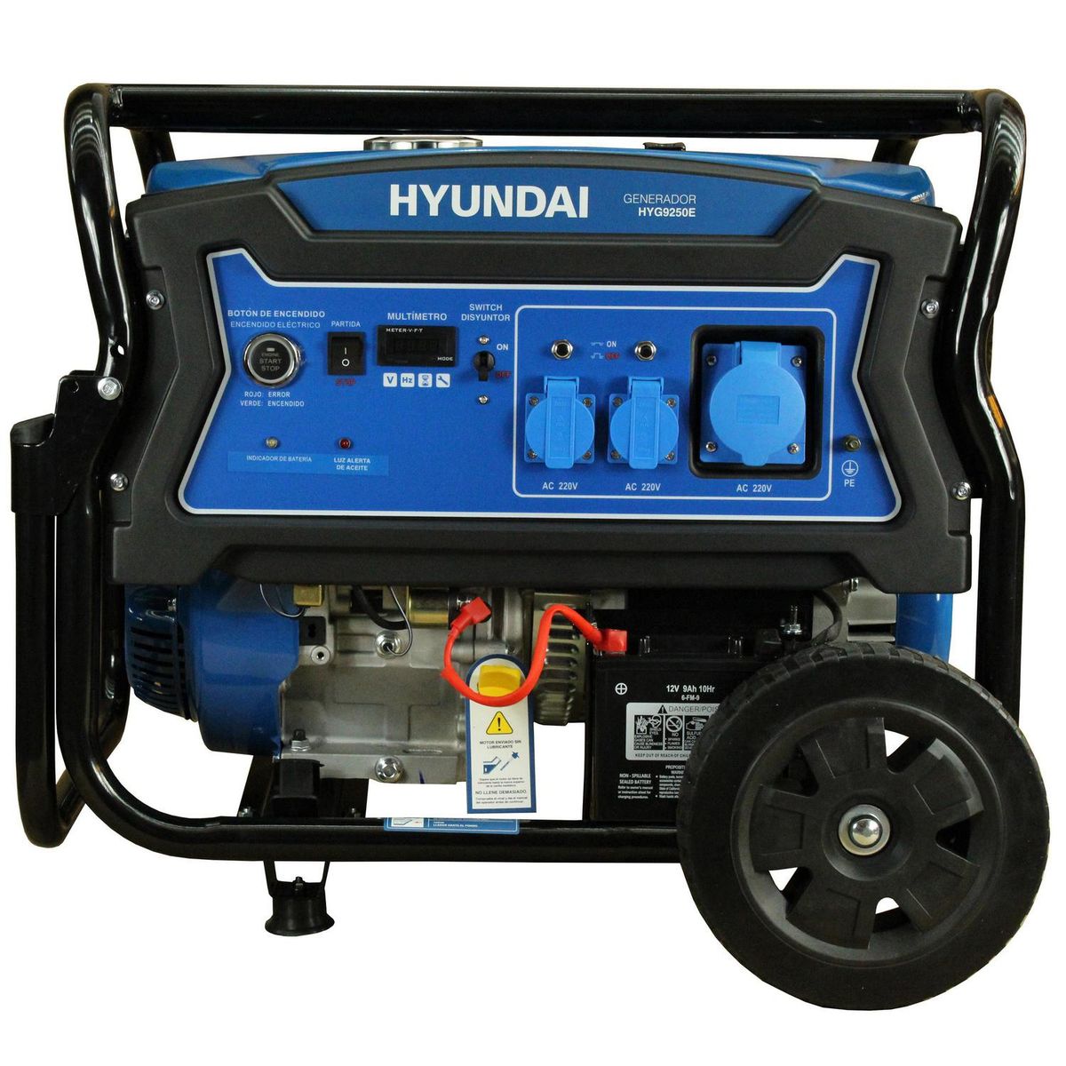 HYUNDAI - Generador Eléctrico a Gasolina Partida Eléctrica 6500 W 25 l