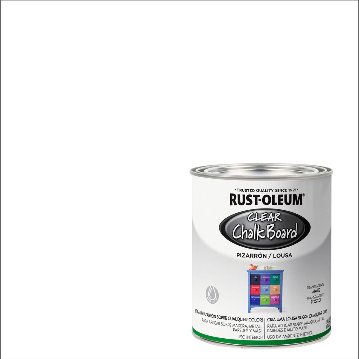 RUST OLEUM - Pintura Pizarrón Tarro 0.887 l Mate Transparente