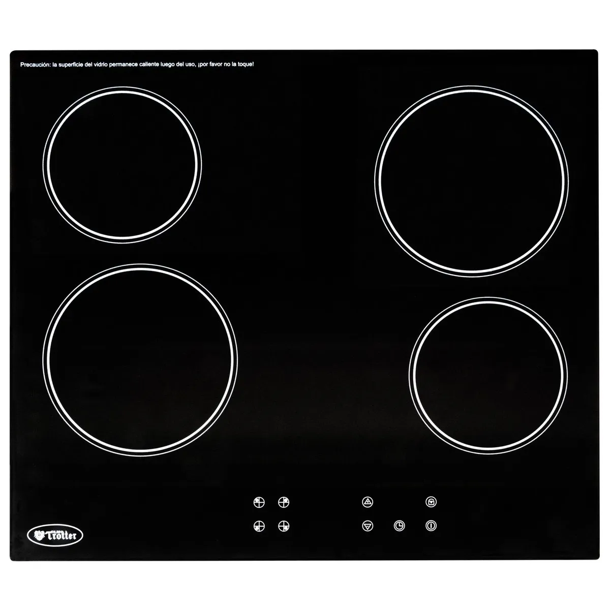 ALBIN TROTTER - Encimera Eléctrica 4 Platos Negro Glaskeramik Touch