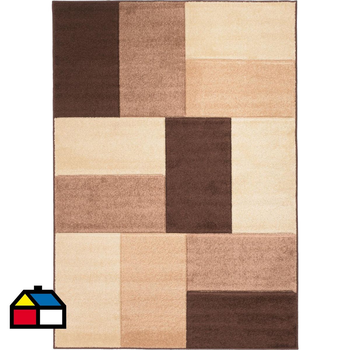 DIB - Alfombra Hawái Cuadros 133x190 cm PVC Café/beige