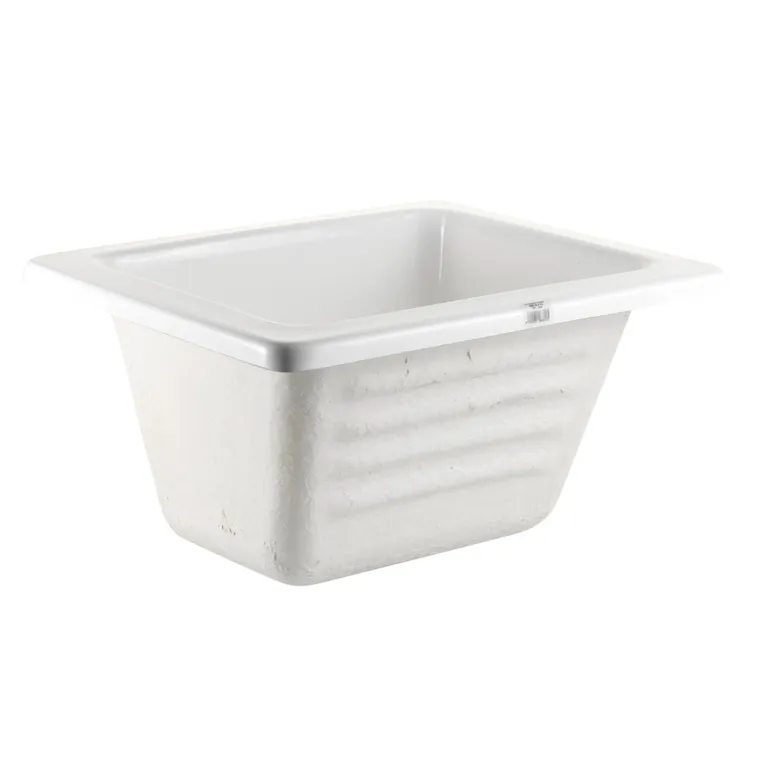 Lavadero Fibra de Vidrio Forma Rectangular Cerámica 50x28x43 cm Blanco