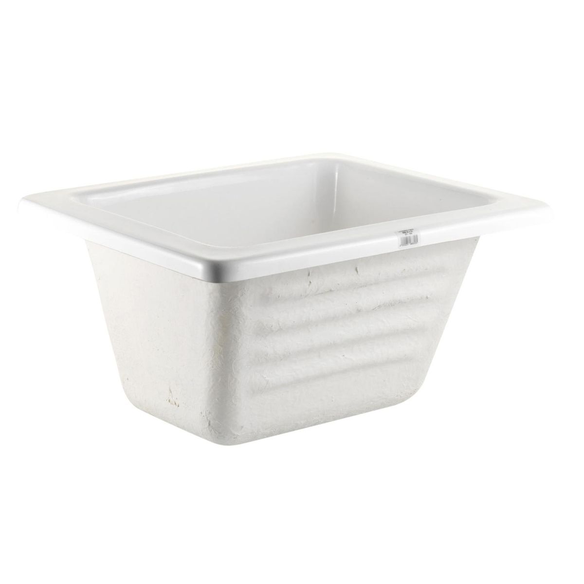 FUSIPLAST - Lavadero Fibra de Vidrio Forma Rectangular Cerámica 50x28x43 cm Blanco