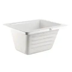 FUSIPLAST - Lavadero Fibra de Vidrio con Forma Rectangular Cerámica 50x28x43 cm Blanco