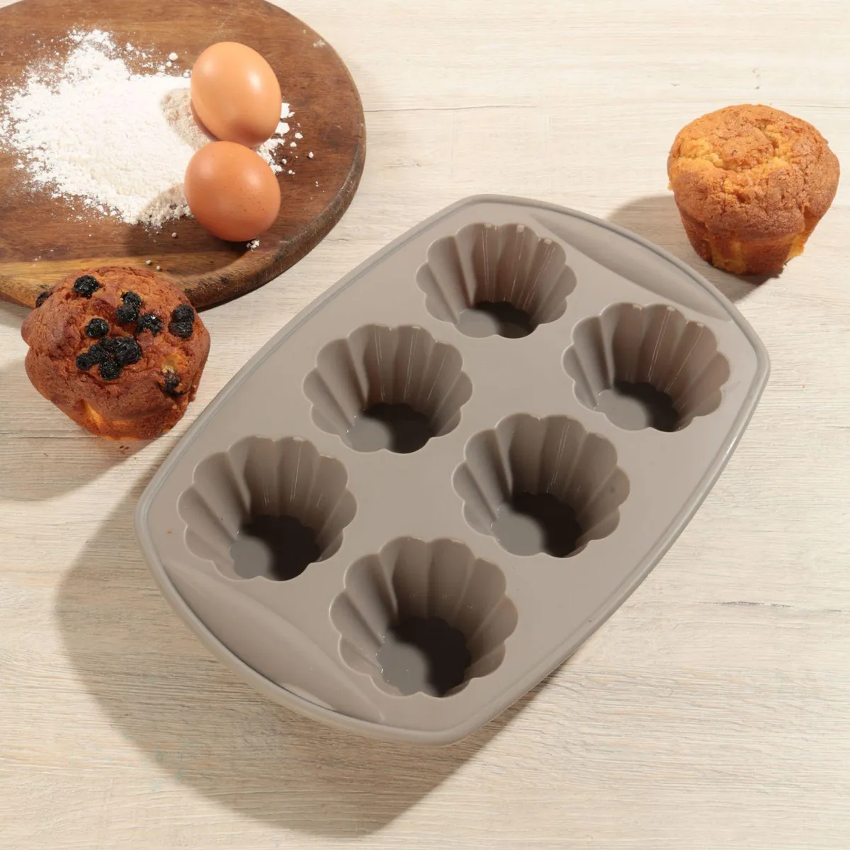 JUST HOME COLLECTION - Molde Just Home Collection 6 Cavidades Queques Taupe