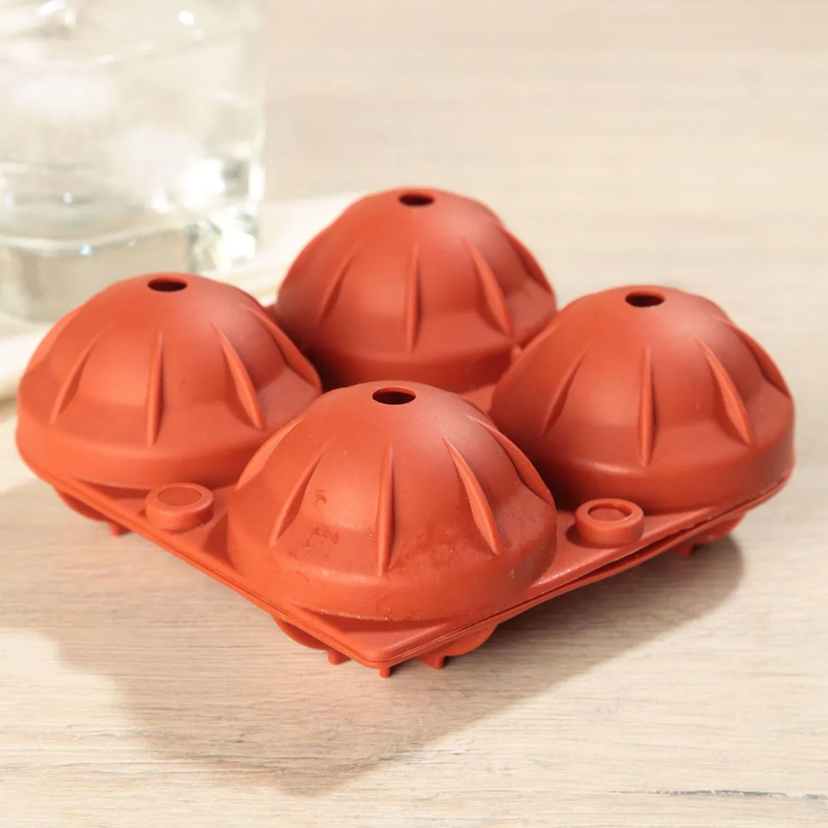 JUST HOME COLLECTION - Molde Hielos Redondos Just Home Collection Naranjo 4 Cavidades