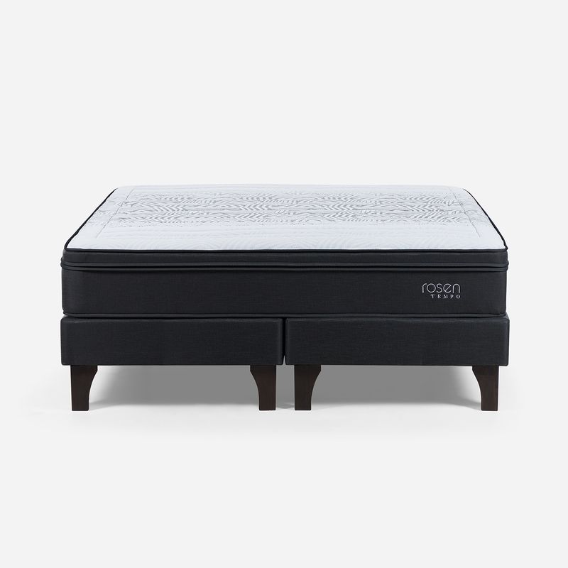 ROSEN - Cama Europea Tempo 2 plazas Negro/blanco