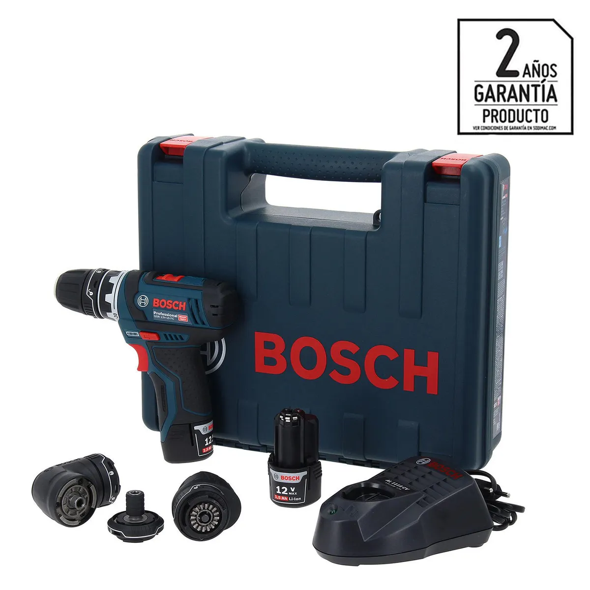 BOSCH - Taladro inalámbrico atornillador 10 mm 12V + 2 baterías