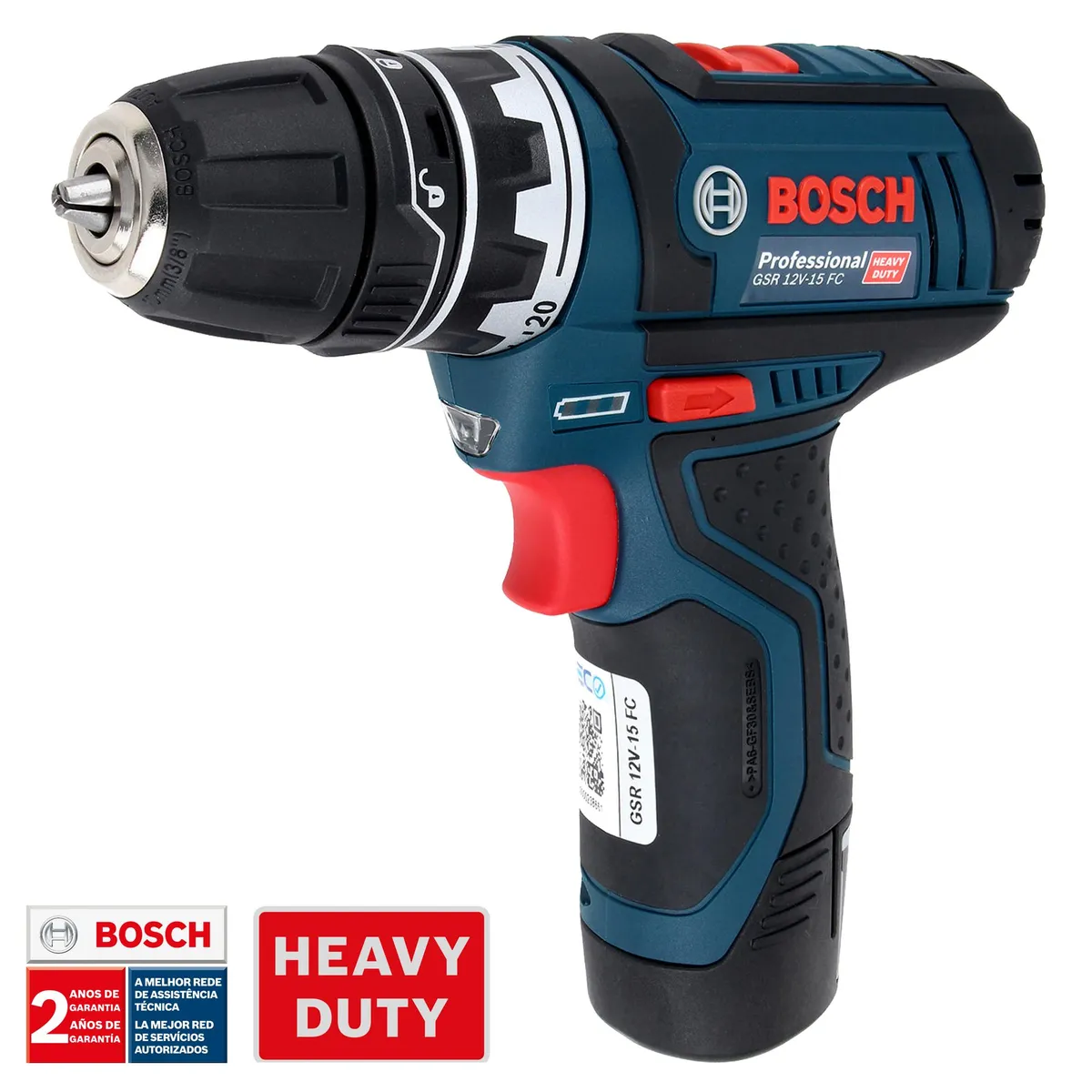 BOSCH - Taladro inalámbrico atornillador 10 mm 12V + 2 baterías