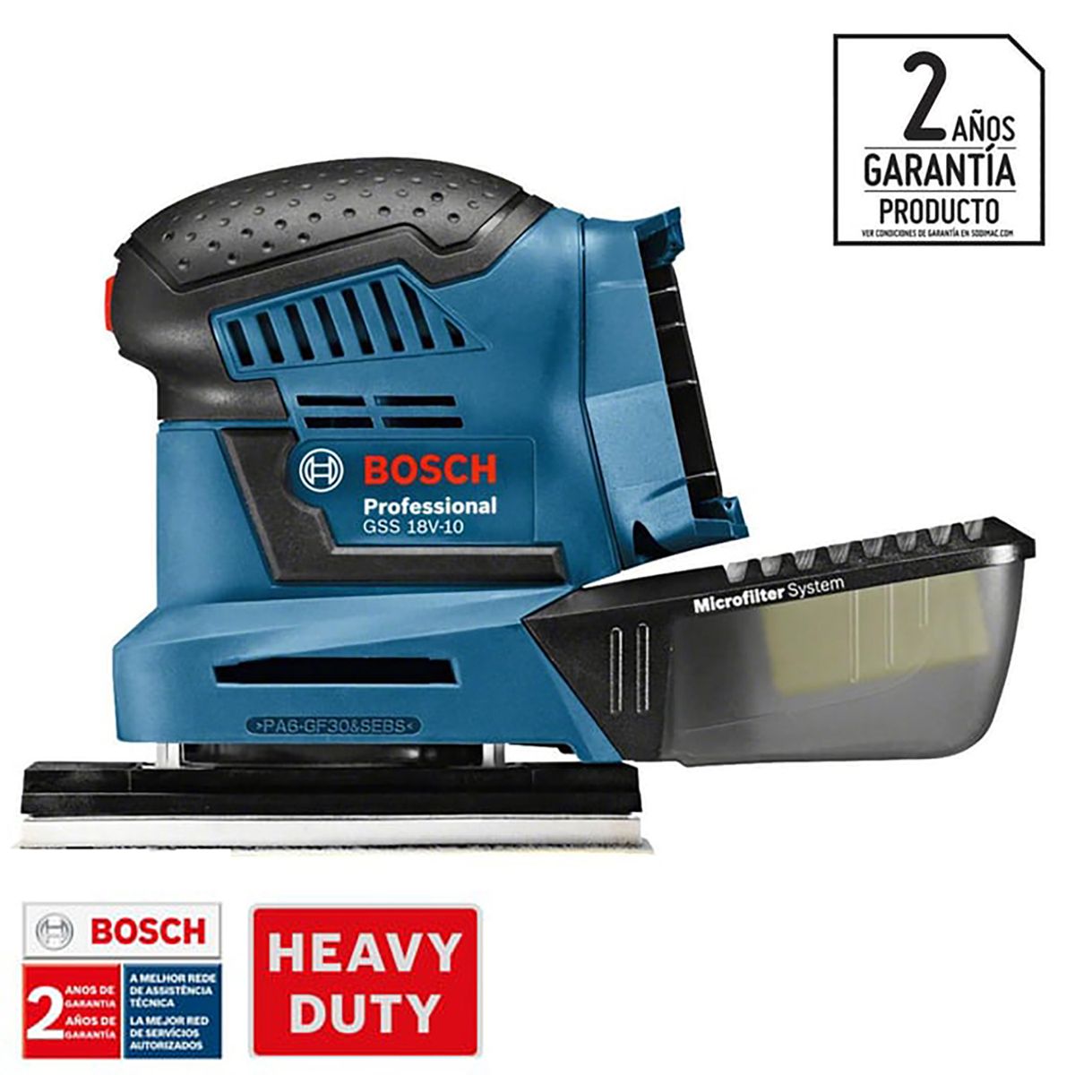 BOSCH - Lijadora orbital inalámbrica 18V sin batería