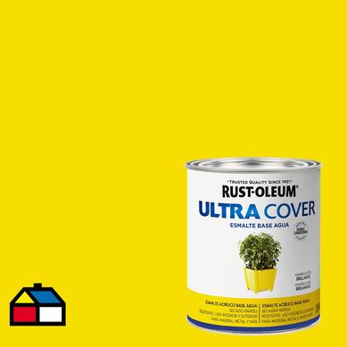 Esmalte al agua Ultra Cover amarillo sol brillante 1/4 gl