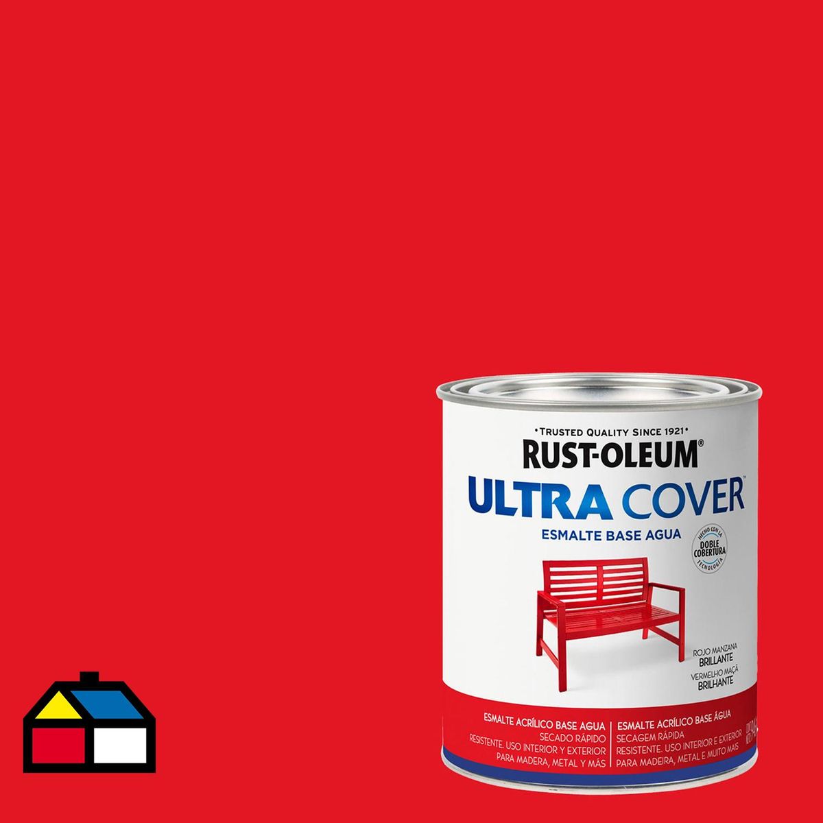 RUST OLEUM - Esmalte al Agua 0.25 galón(es) Brillante Rojo