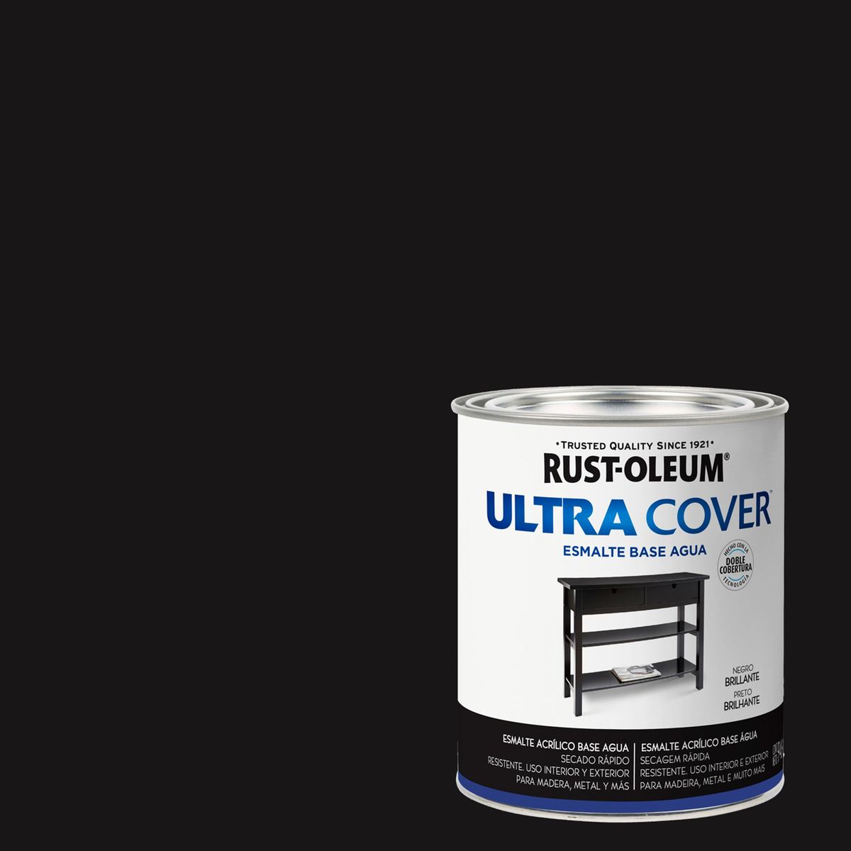 RUST OLEUM - Esmalte al Agua 0.25 galón(es) Brillante Negro Negro