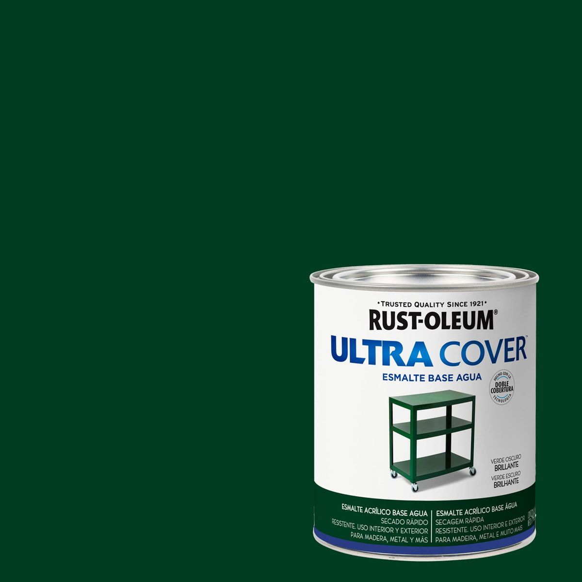 RUST OLEUM - Esmalte al Agua Brillante 0.25 galón(es) Verde Oscuro 
