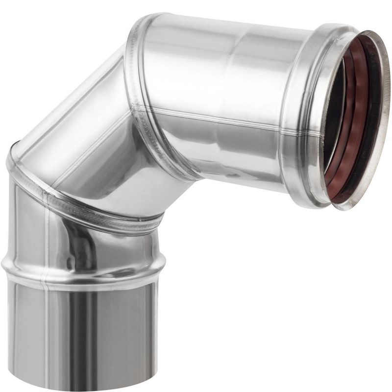 AMESTI - Codo acero inoxidable 80 mm x 90°