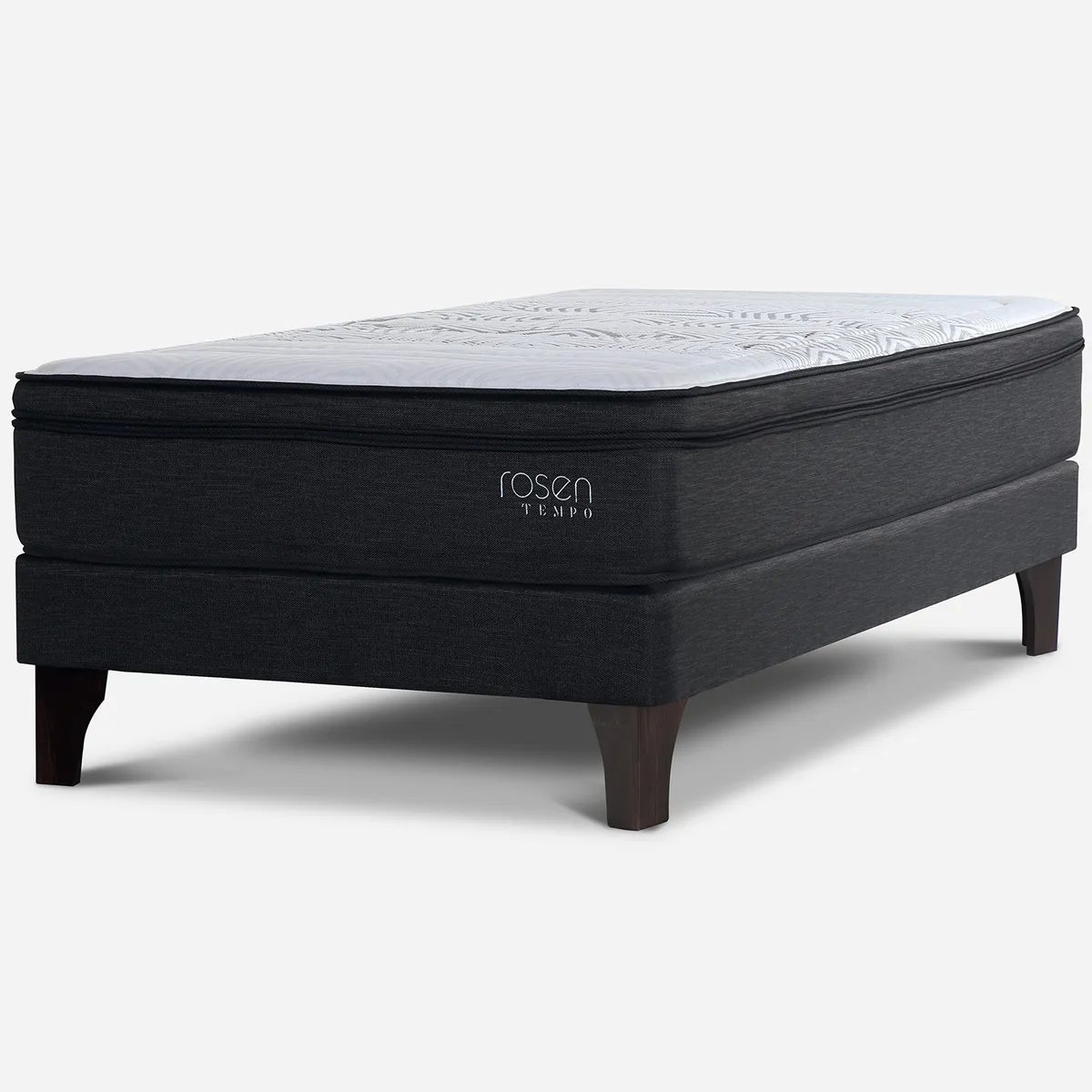 ROSEN - Cama 1.5 plazas Americana Tempo Negro/blanco