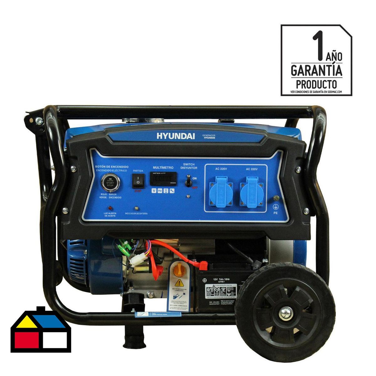 HYUNDAI - Generador Eléctrico a Gasolina Partida Eléctrica 2800 W 15 l