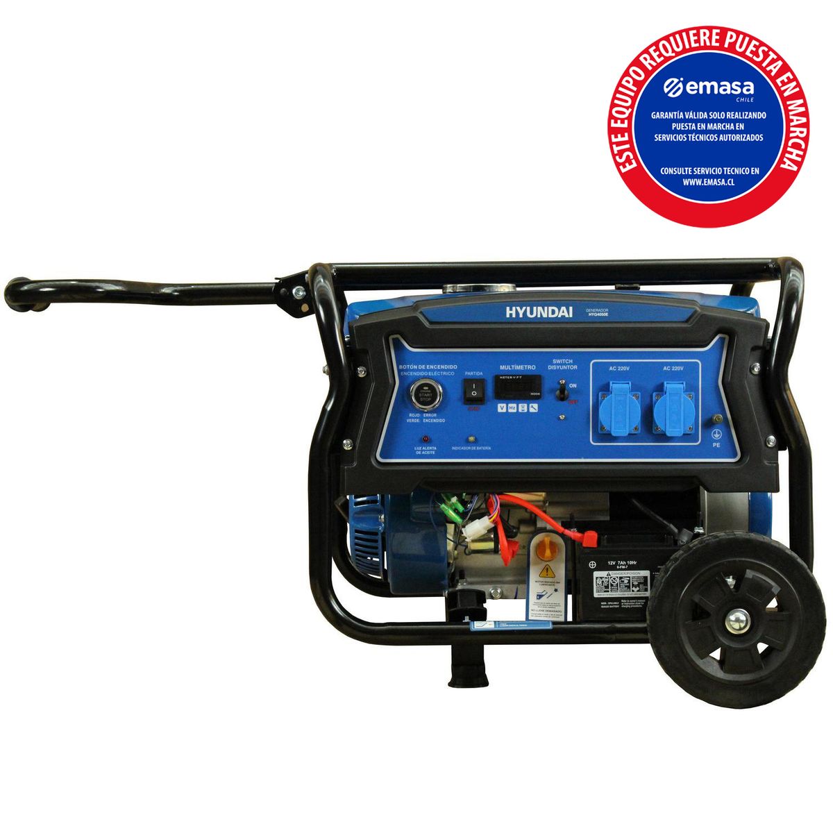 HYUNDAI - Generador Eléctrico a Gasolina Partida Eléctrica 2800 W 15 l