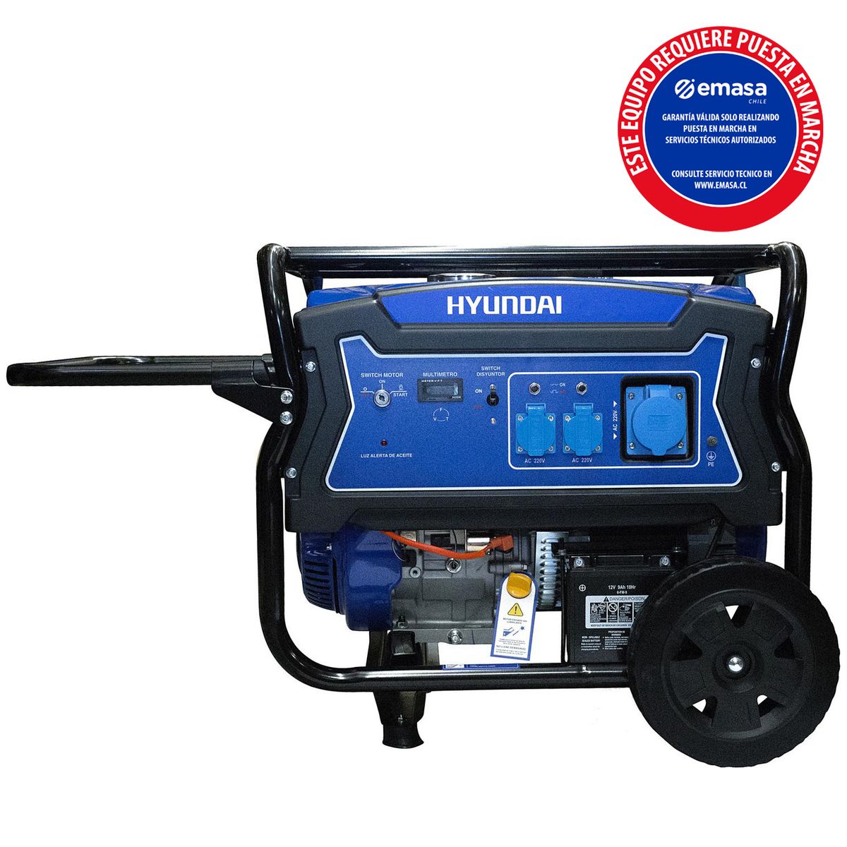 HYUNDAI - Generador Eléctrico a Gasolina Partida Eléctrica 5500 W 25 l