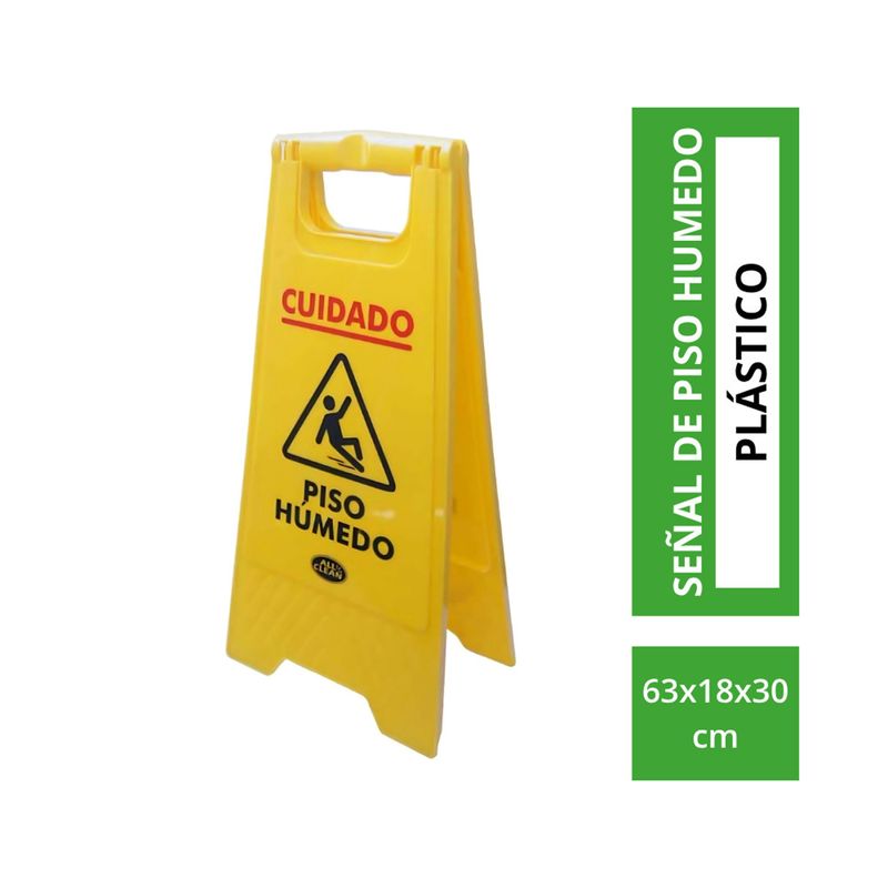 ALL CLEAN - Cartel De Peligro Plegable All Clean Amarillo Y Negro 45 Cm Alto