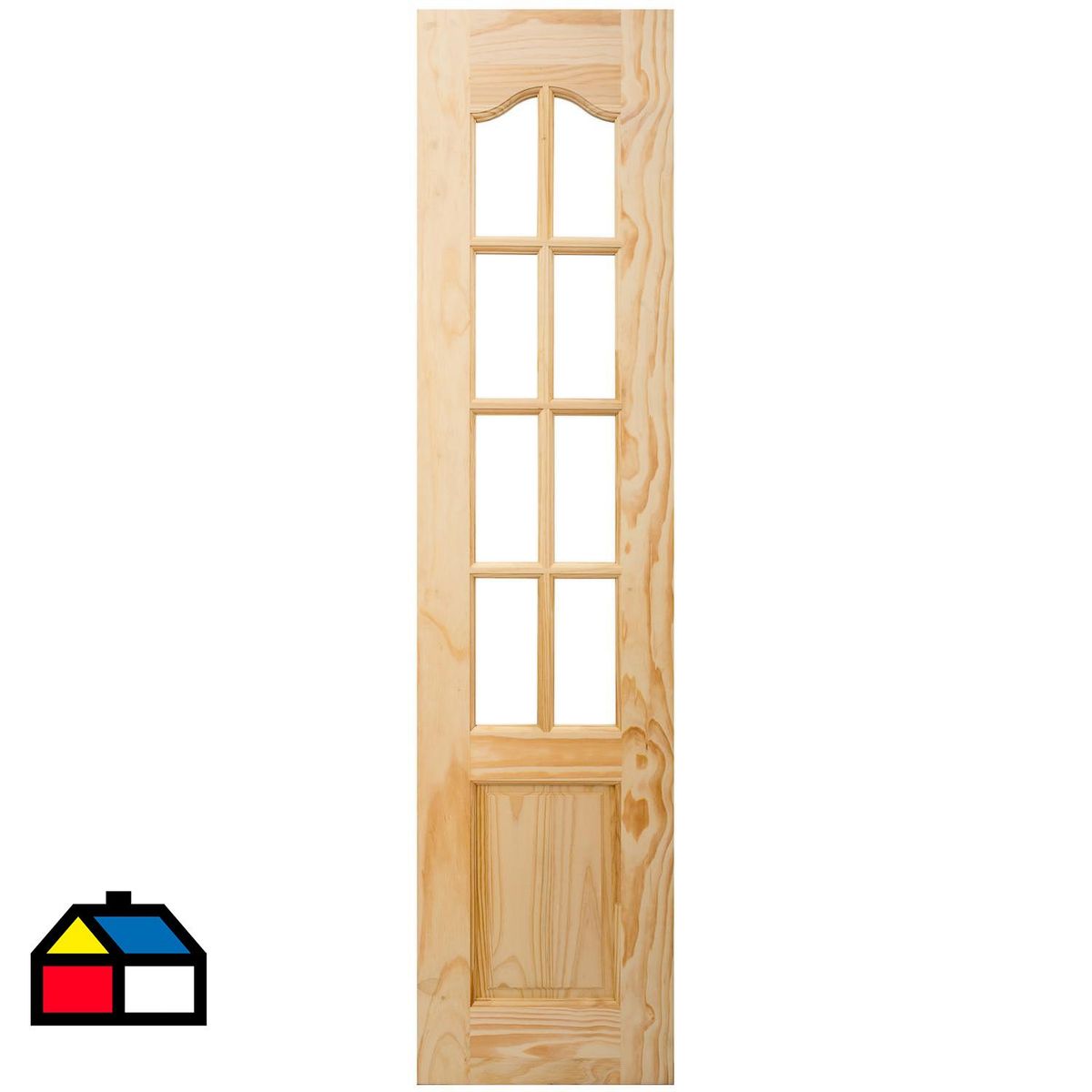 HOLZTEK - Mampara Madera pino radiata 50x210 cm 8 Vidrios Café