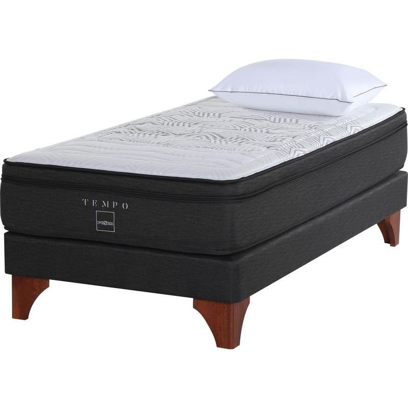 ROSEN - Cama 1.5 Plazas Americana Tempo Negro/Blanco