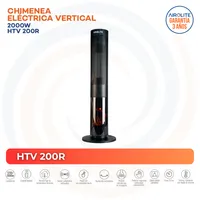 Chimenea Eléctrica Vertical 2000 W Radiación HTV 200R Negro