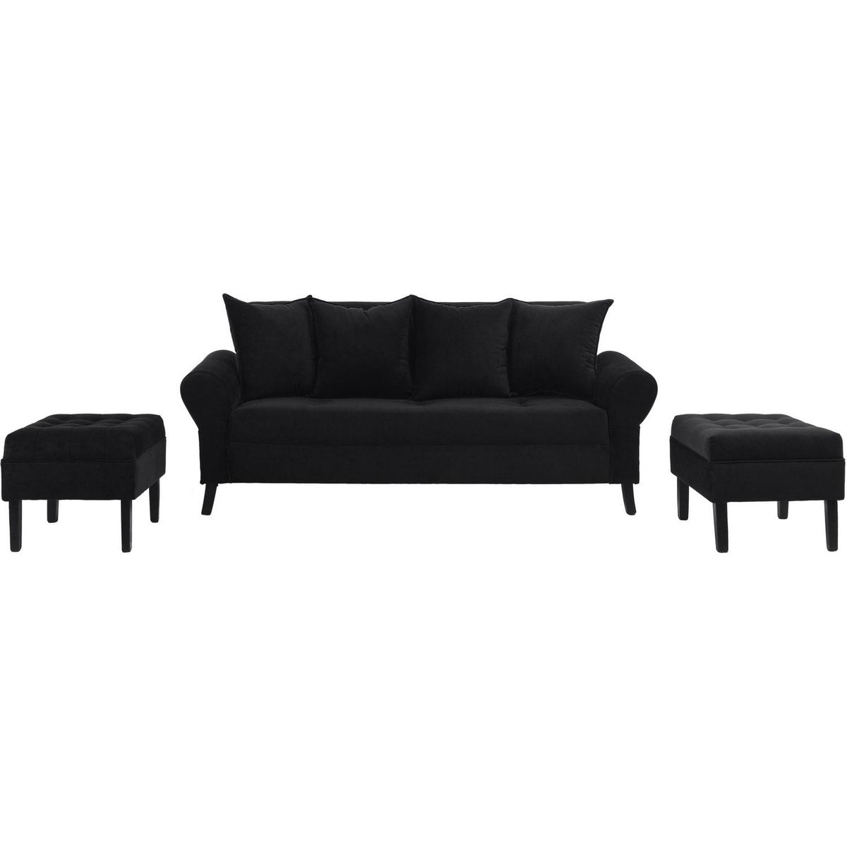 BODEVIR - Sofá 3 cuerpos + 2 pouf