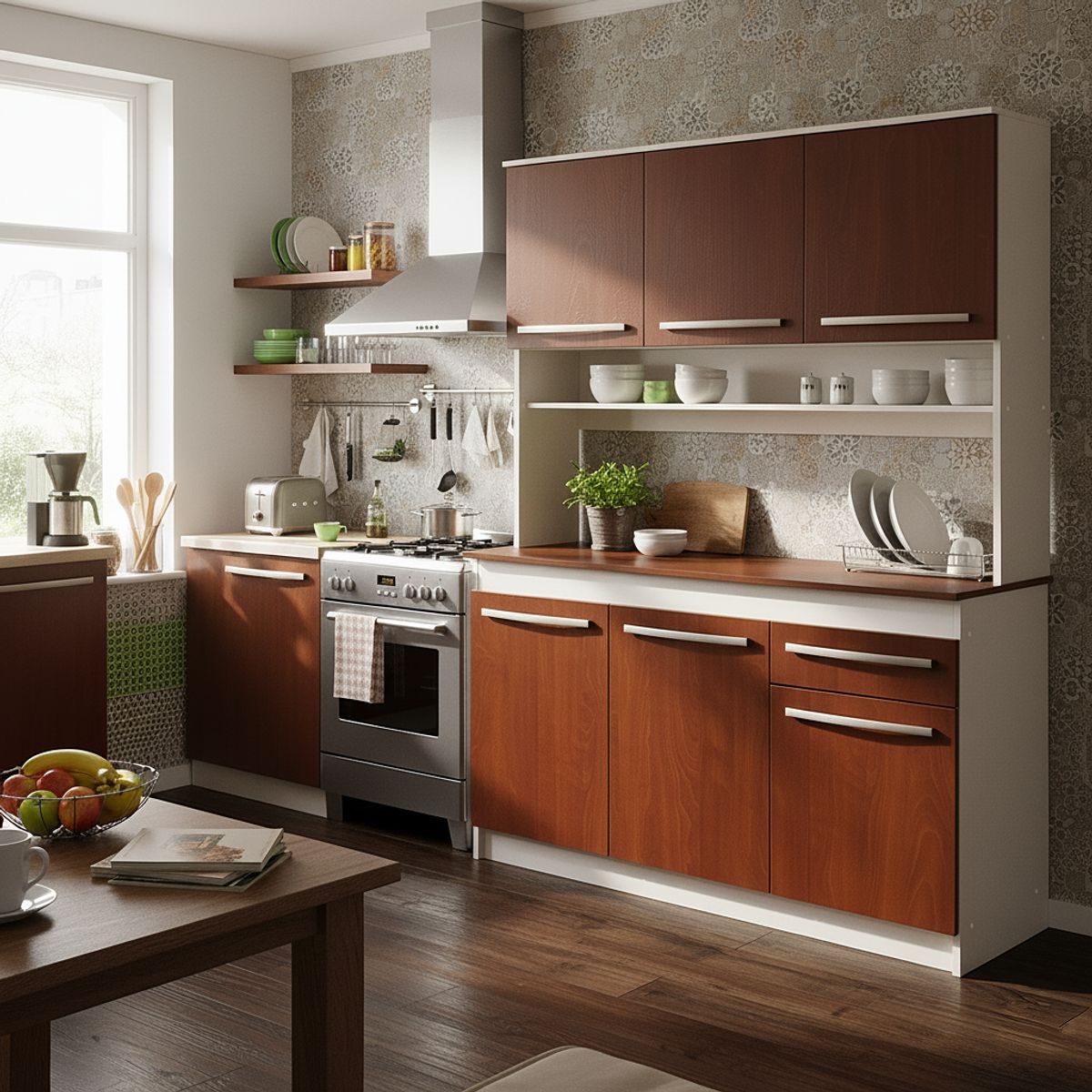 MOBIKIT - Mueble Cocina 90x180x38 cm cerezo