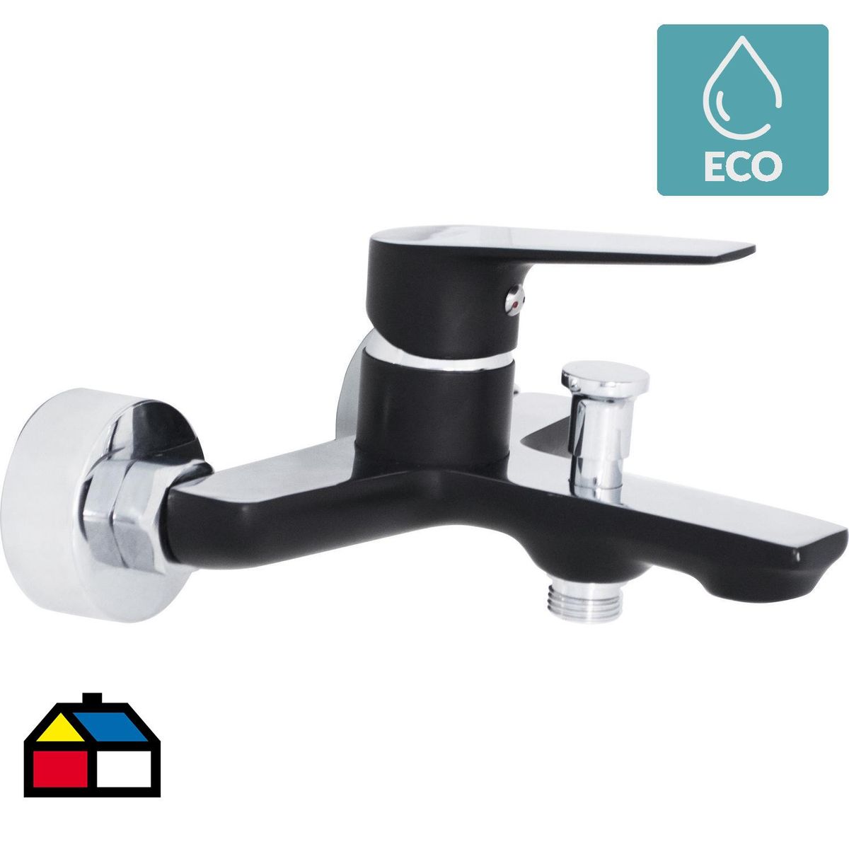 FAS - Monomando Tina Ducha Duo Cromo y negro