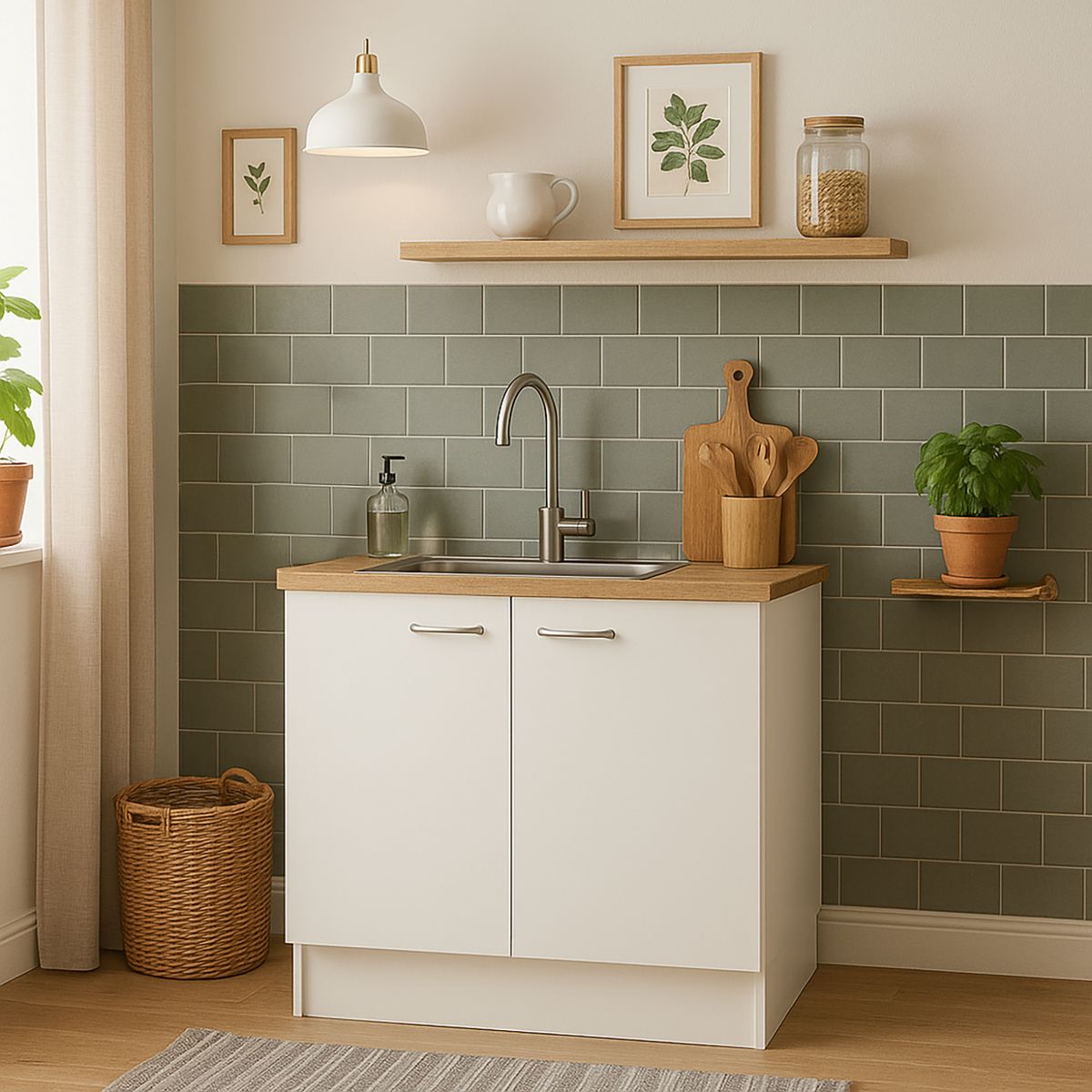 MOBIKIT - Mueble Base Lavaplatos 98.5x48.5x83 cm Blanco