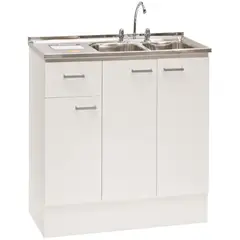 MOBIKIT - Kit lavaplatos secador derecho 118x83x47 cm blanco