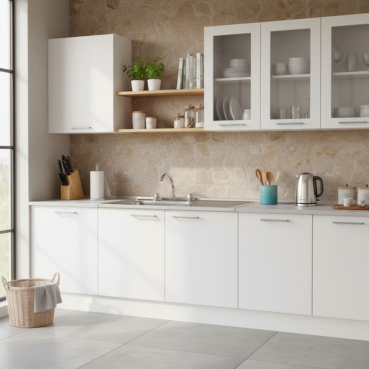 MOBIKIT - Kit mueble para lavaplatos 80x83x47 cm Blanco