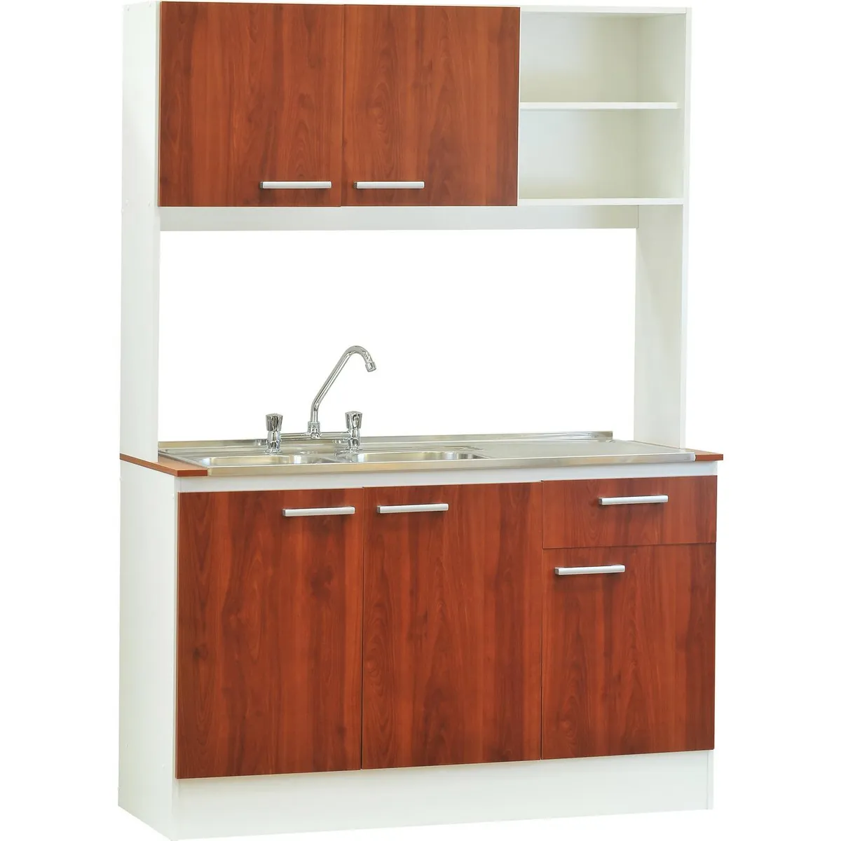 MOBIKIT - Kit mueble para lavaplatos 134x190x50 cm Cerezo