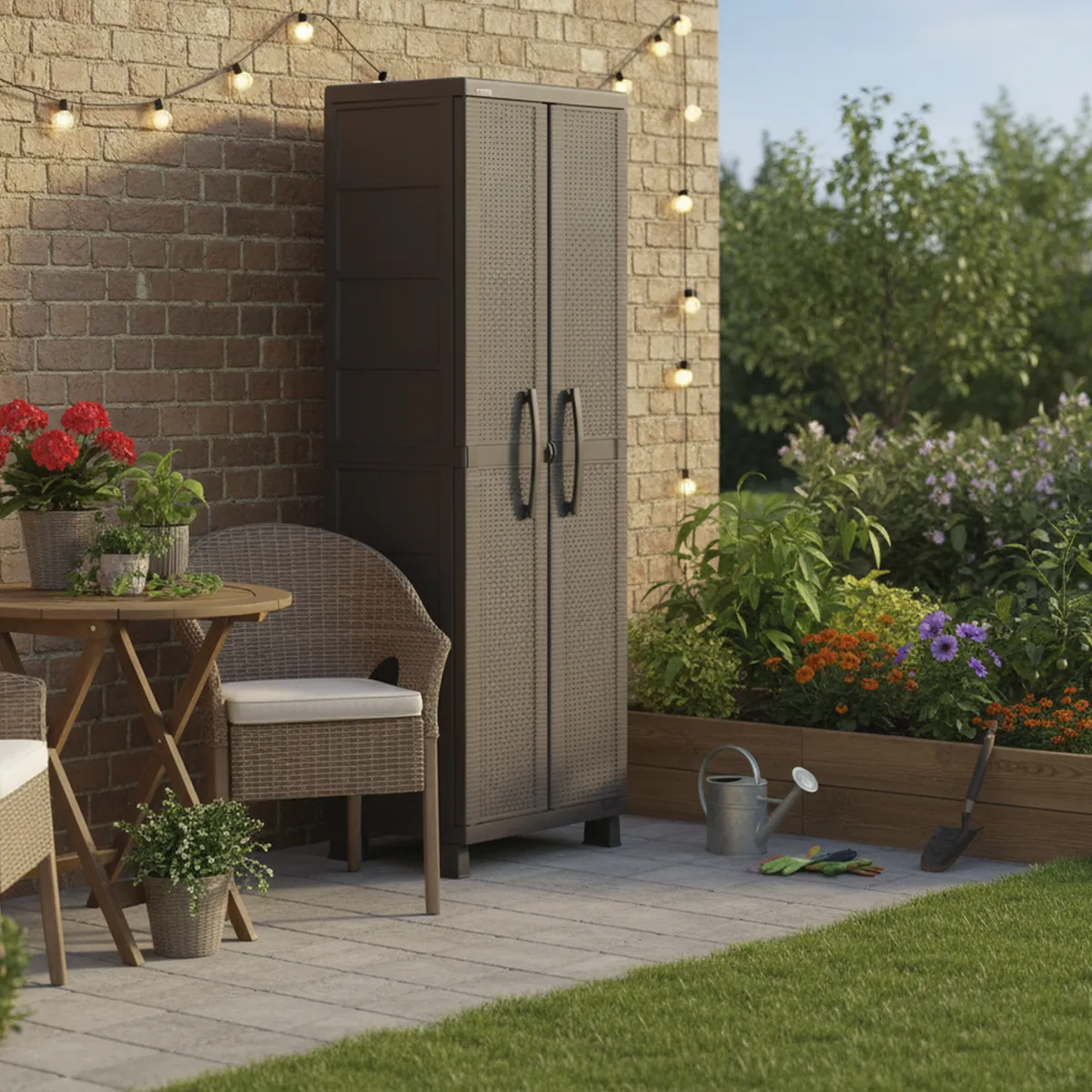 RIMAX - Gabinete 65x45x189 cm ratán plástico wen