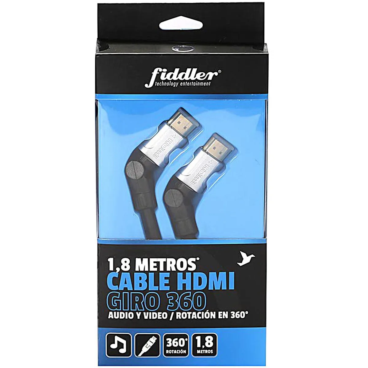 FIDDLER - Cable HDMI cabezal 360° 1,8 m